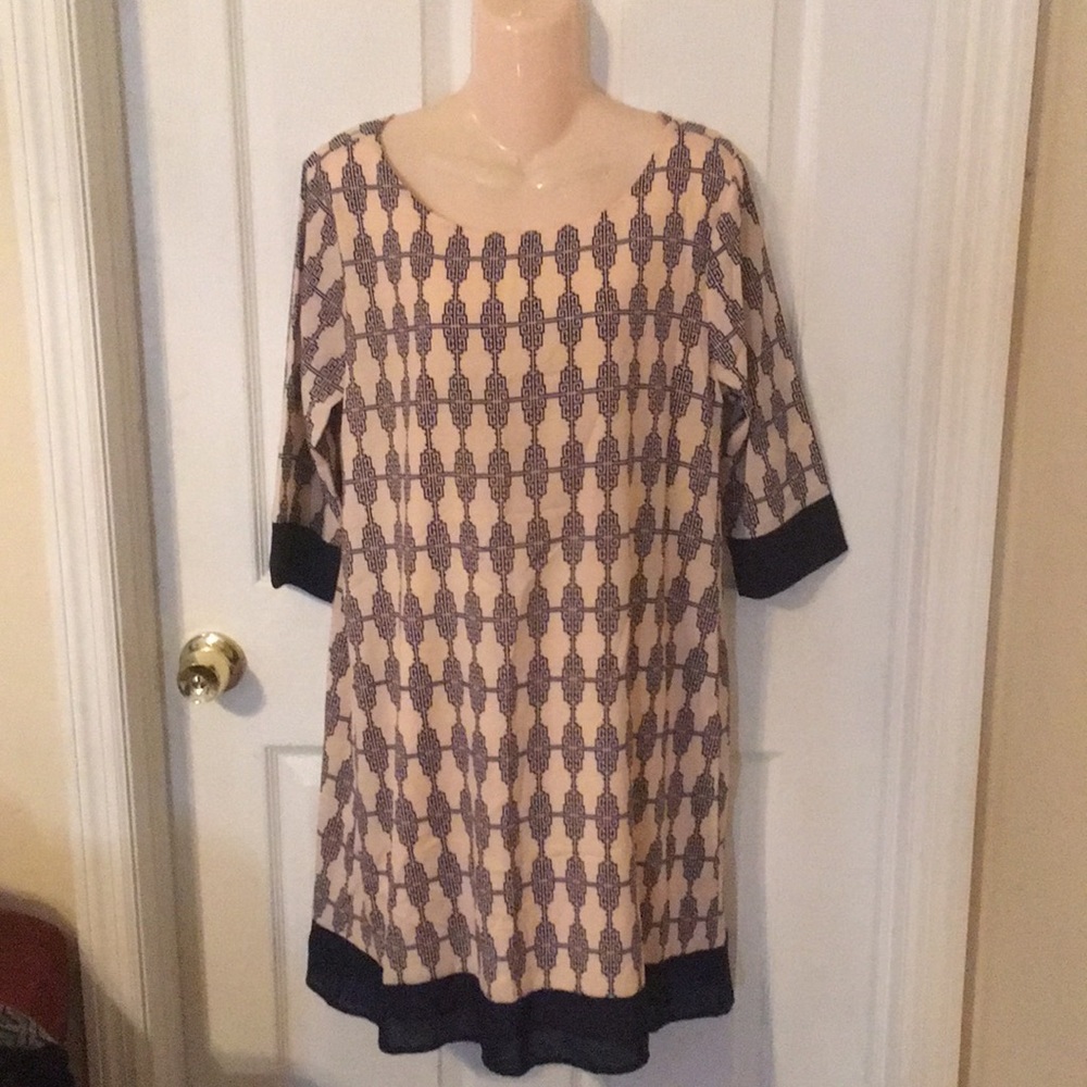 Navy and cream dress